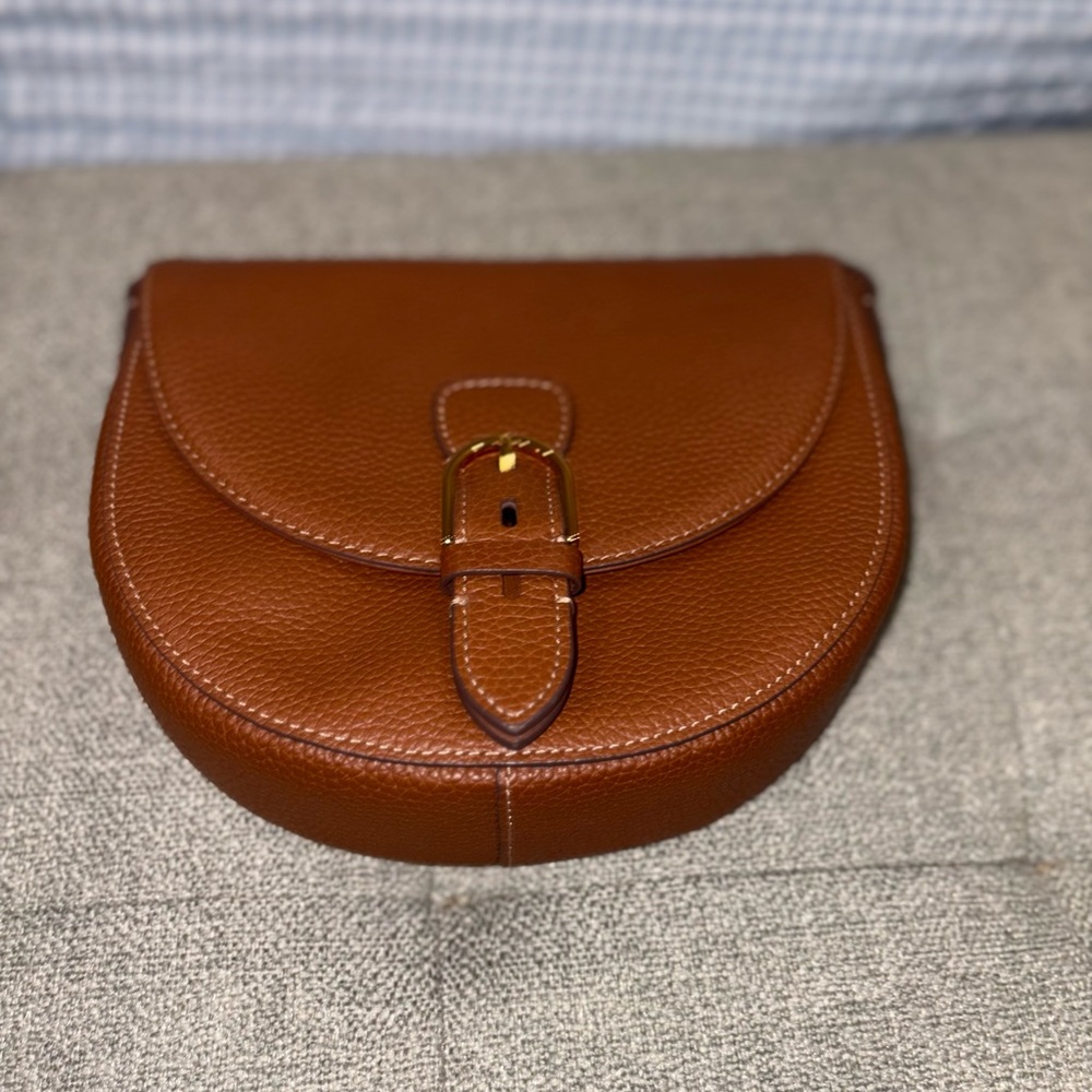 Fossil Brown Leather Saddle Bag